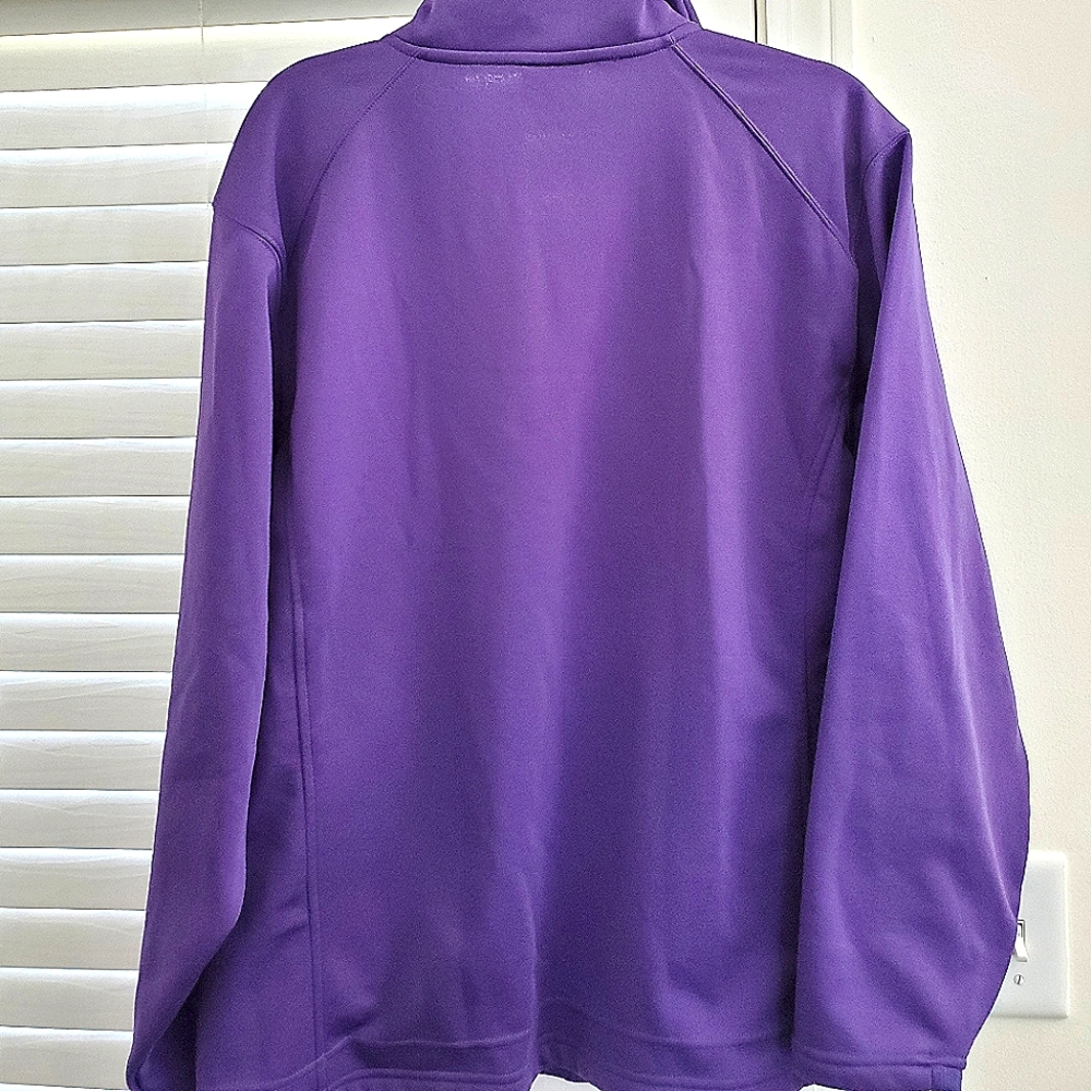 Badger Sport Quarter Zip Sweatshirt w/Pockets Purple Size M - Picture 2 of 4
